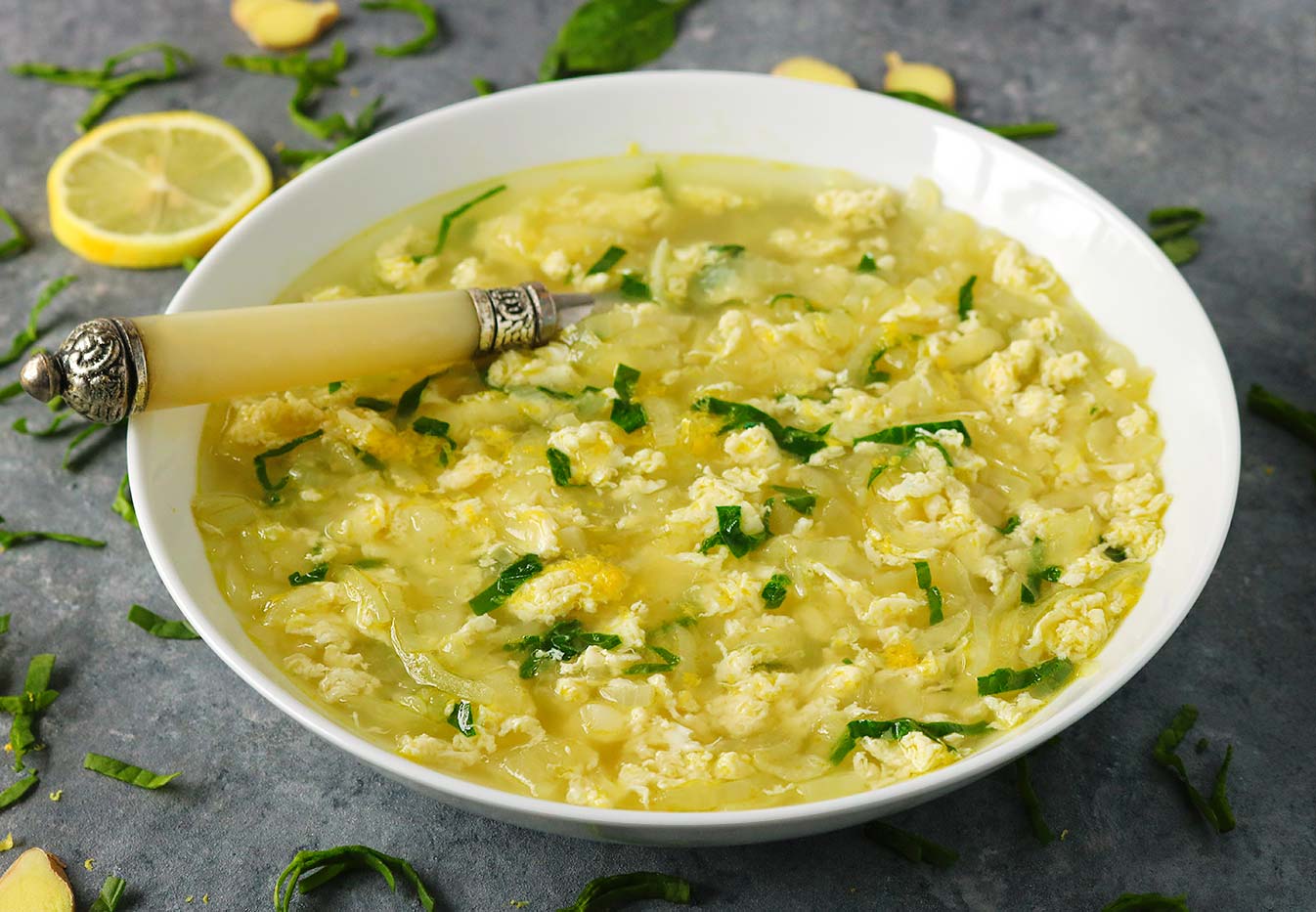 FluRecovery Onion and Shredded Egg Soup