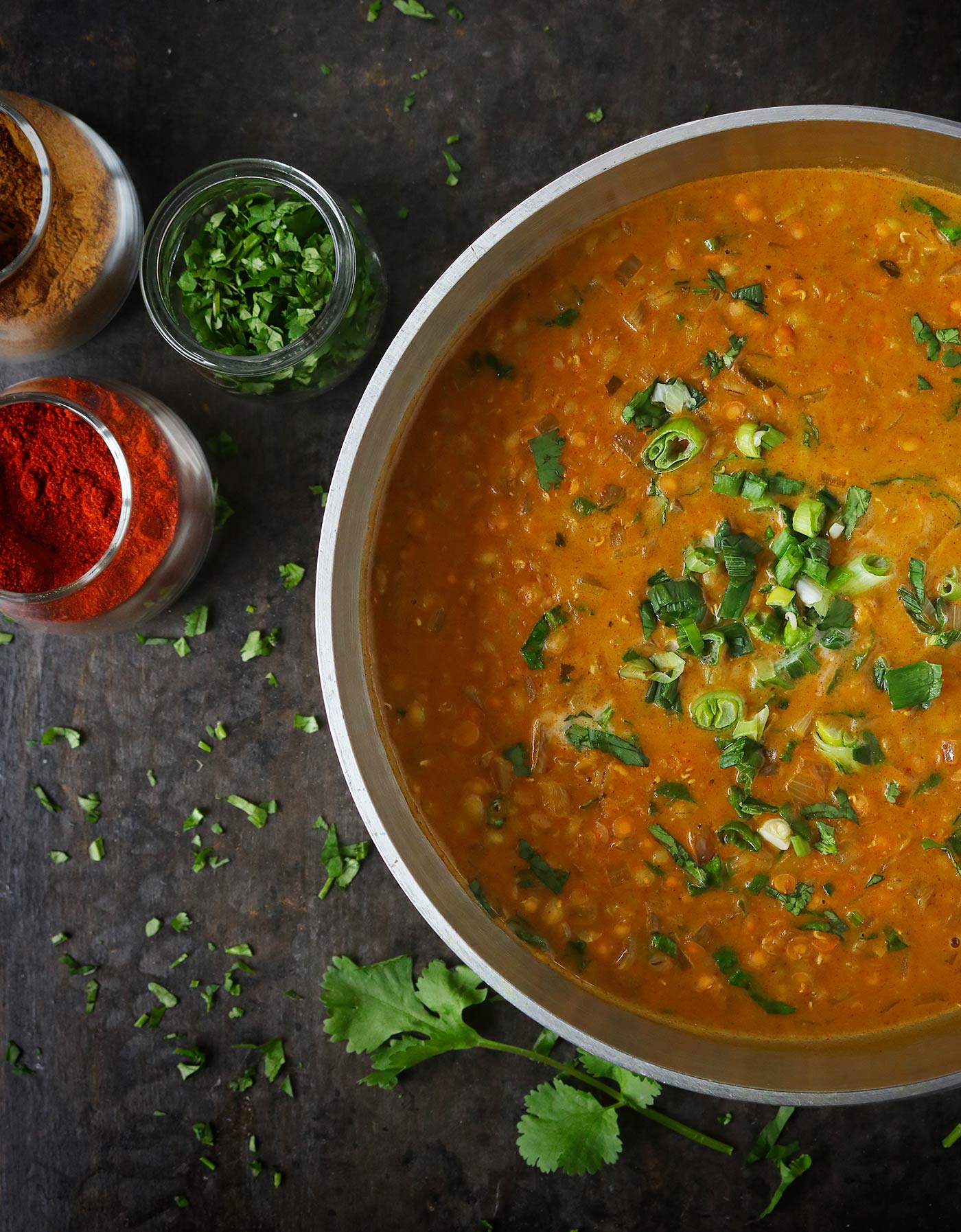 Red Lentil Masala Soup with Barley
