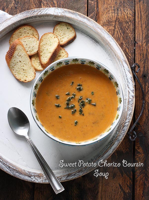 Sweet Potato Chorizo Boursin Soup | SoupAddict.com Sweet Potato Chorizo Boursin Soup | SoupAddict.com